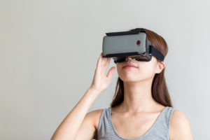 A young person utilizing a vr headset.